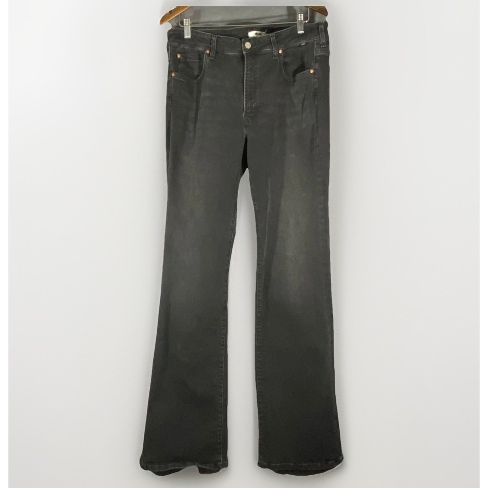 Mavi Maria High Rise Flare Black Jeans Womens 34 Black Full Length Dark Wash